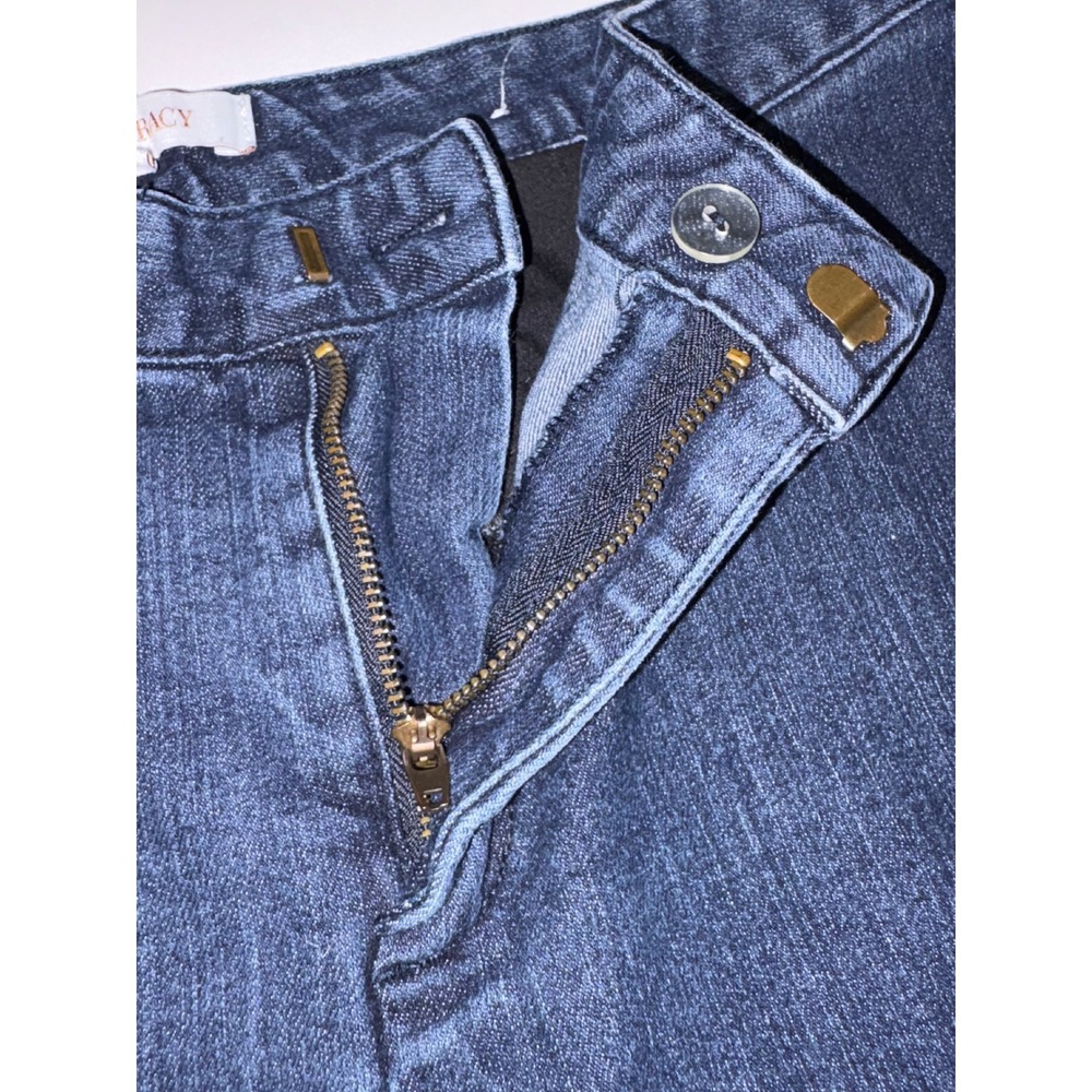 Ellen Tracy Womens Wide Leg Denim Jeans Dark Wash Size 6 - Picture 1 of 10